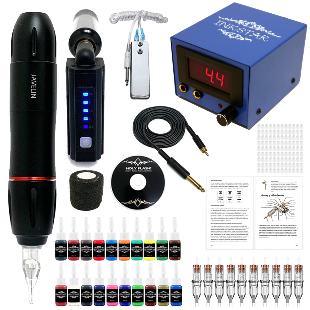 Javelin X Professional Tattoo Pen Kit - 7 Colors Radiant Ink Set