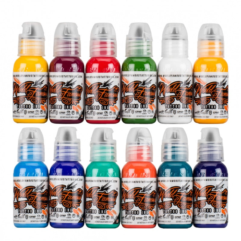 WORLD FAMOUS TATTOO INK 12 COLOR PRIMARY SET 3 – TAT Tattoo Supplies