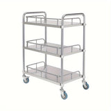 3 Layers Silver Trolley Stainless Steel, Free Shipping Canada & US