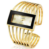 Luxury Womens Watches Analog Quartz Wrist Watch Rectangular Cuff Bracelet