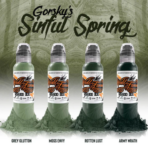WORLD FAMOUS TATTOO INK 4 BOTTLE GORSKY’S SINFUL SPRING SET