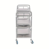 3 Layers Silver Trolley Stainless Steel, Free Shipping Canada & US