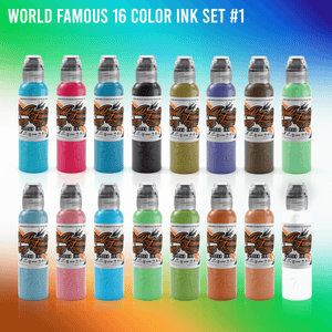 WORLD FAMOUS TATTOO INK 16 COLOR SET 1