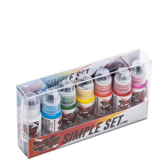 WORLD FAMOUS TATTOO INK 7 COLOR SIMPLE SET
