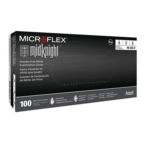 MICROFLEX / TOUCHFLEX BLACK NITRILE EXAMINATION GLOVES - 100 PCS